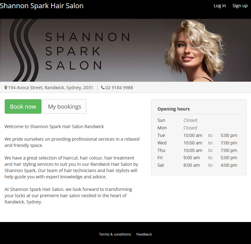 Randwick Hair Salon Bookings Shannon Spark Hair Salon